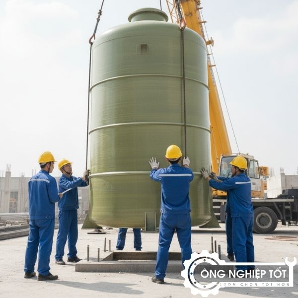 Bồn FRP tại công trình phục vụ cho khu vực nhiễm phèn